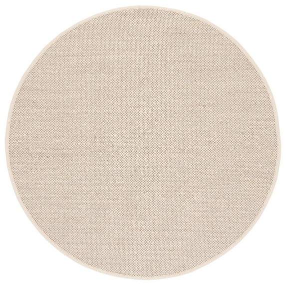 SAFAVIEH Natural Fiber Kentigern Border Seagrass Area Rug, Marble/Beige, 8' x 8' Round