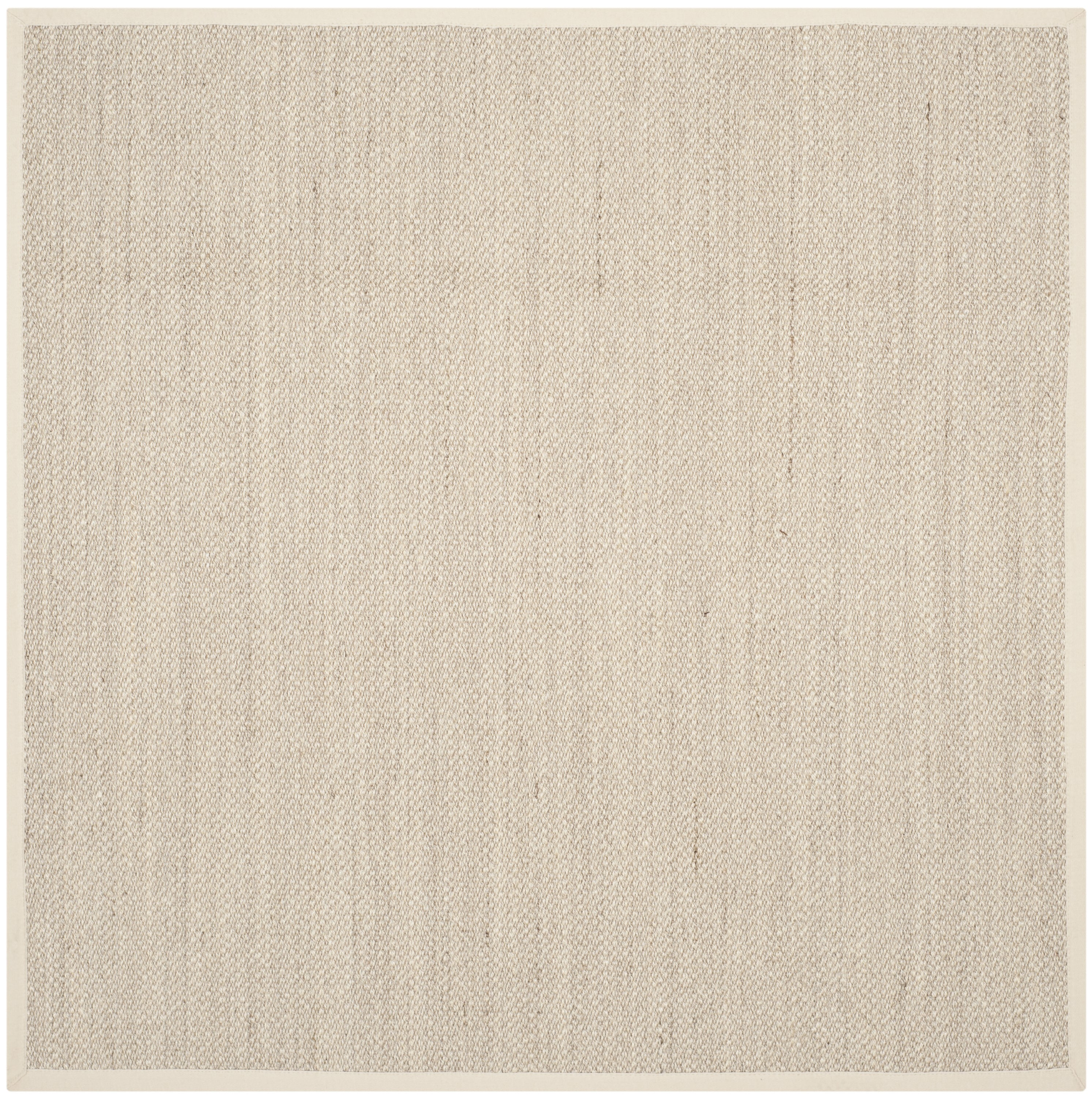 Marble Beige 9' Square Handwoven Cotton Area Rug