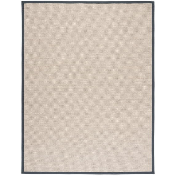 SAFAVIEH Natural Fiber Kentigern Border Seagrass Area Rug, Marble/Dark Grey, 11' x 15'
