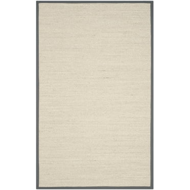 SAFAVIEH Natural Fiber Kentigern Border Seagrass Area Rug, Marble/Dark Grey, 2'6" x 4'