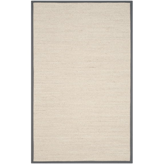 SAFAVIEH Natural Fiber Kentigern Border Seagrass Area Rug, Marble/Dark Grey, 2'6" x 4'