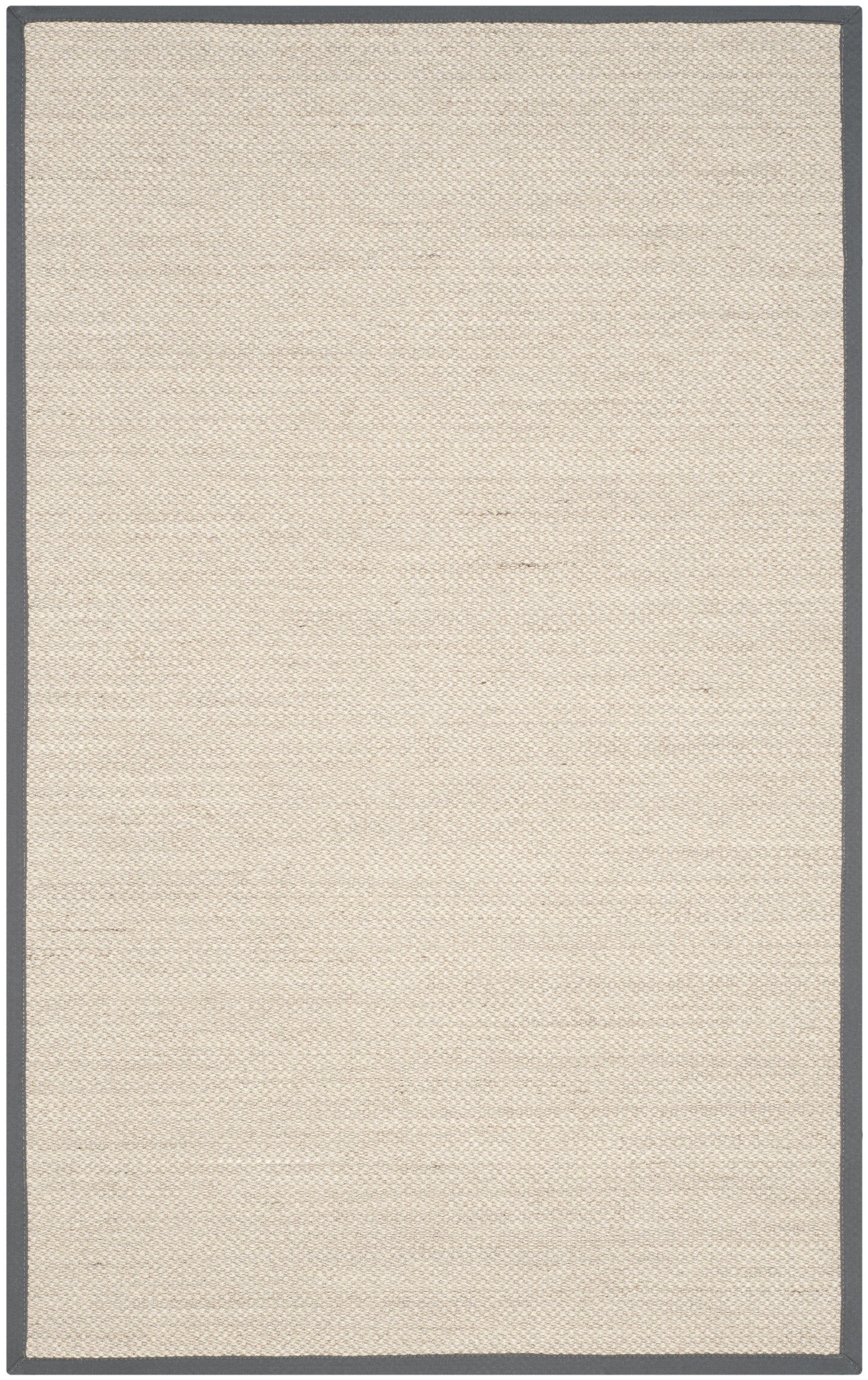 Marble and Dark Grey Hand-Knotted Natural Fiber Area Rug