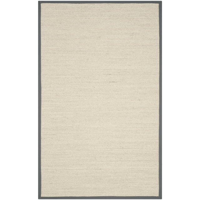 SAFAVIEH Natural Fiber Kentigern Border Seagrass Area Rug, Marble/Dark Grey, 5' x 8'