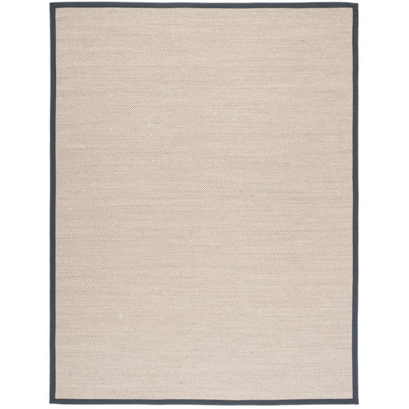 SAFAVIEH Natural Fiber Kentigern Border Seagrass Area Rug, Marble/Dark Grey, 8' x 10'