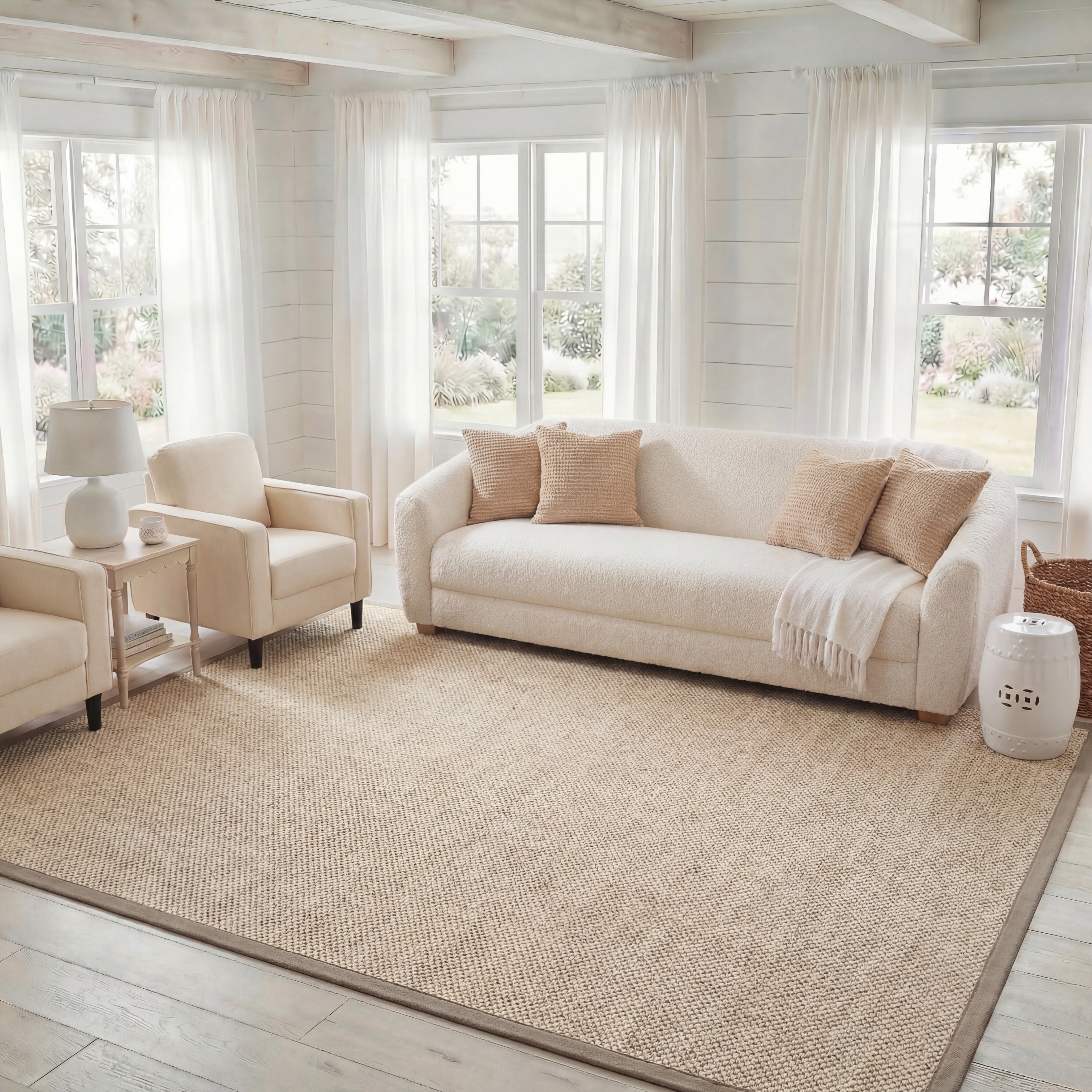 Safavieh Natural Fiber Kentigern Solid Area Rug, Marble/Khaki, 11' x 15'