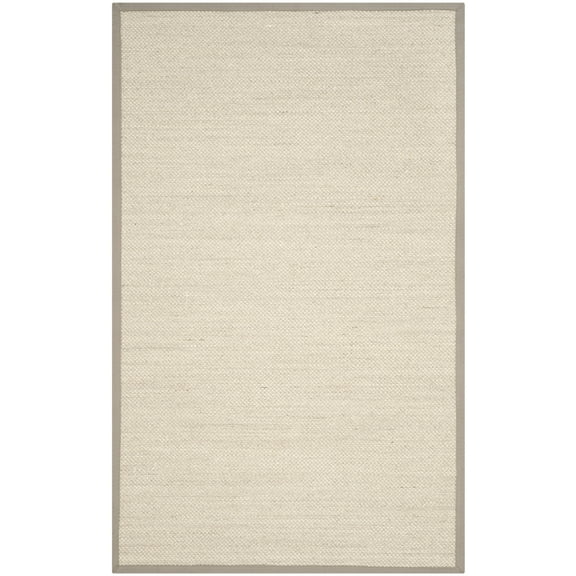 SAFAVIEH Natural Fiber Kentigern Border Seagrass Area Rug, Marble/Khaki, 2' x 3'