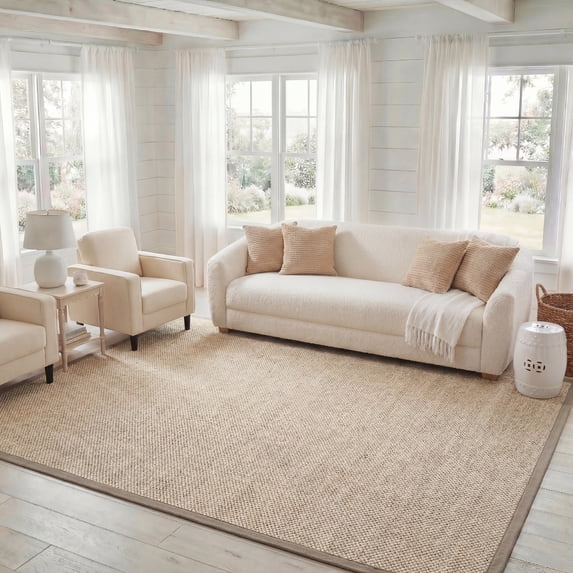 Safavieh Natural Fiber Kentigern Solid Area Rug, Marble/Khaki, 8' x 10'