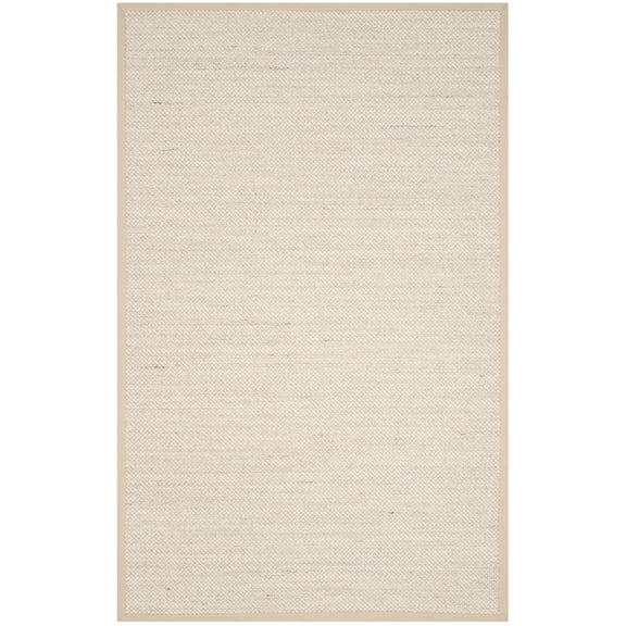 SAFAVIEH Natural Fiber Kentigern Border Seagrass Area Rug, Marble/Linen, 5' x 8'