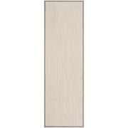 SAFAVIEH Natural Fiber Kentigern Border Seagrass Runner Rug, Marble/Khaki, 2'6" x 6'