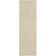 SAFAVIEH Natural Fiber Kentigern Border Seagrass Runner Rug, Marble/Linen, 2'6" x 16'