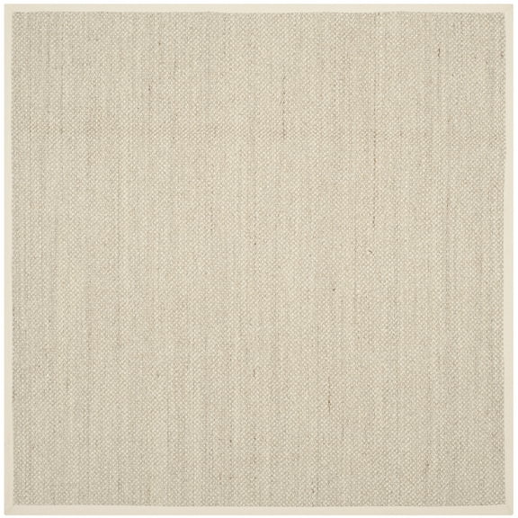 SAFAVIEH Natural Fiber Kentigern Solid Area Rug, Marble/Beige, 12' x 12' Square