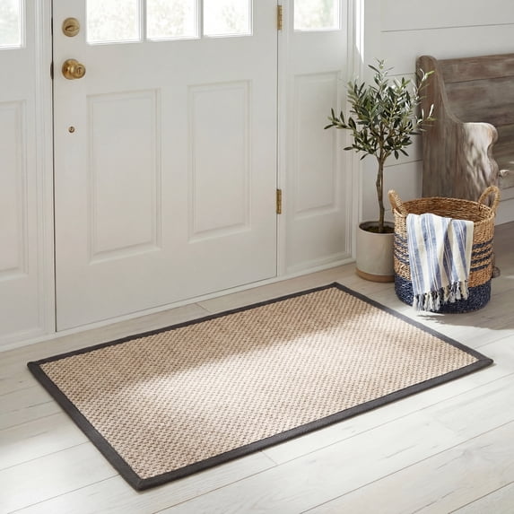 Safavieh Natural Fiber Kentigern Solid Area Rug, Marble/Dark Gray, 3' x 3' Square