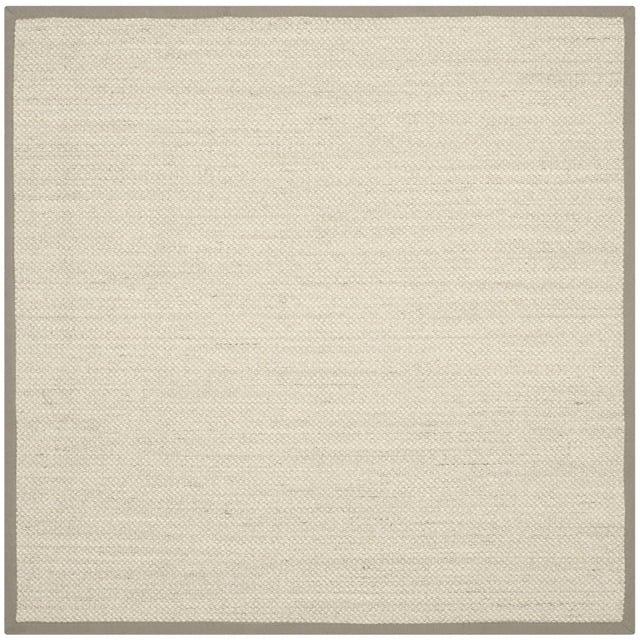 SAFAVIEH Natural Fiber Kentigern Solid Area Rug, Marble/Khaki, 12' x 12' Square