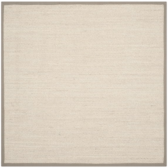 SAFAVIEH Natural Fiber Kentigern Solid Area Rug, Marble/Khaki, 9' x 9' Square