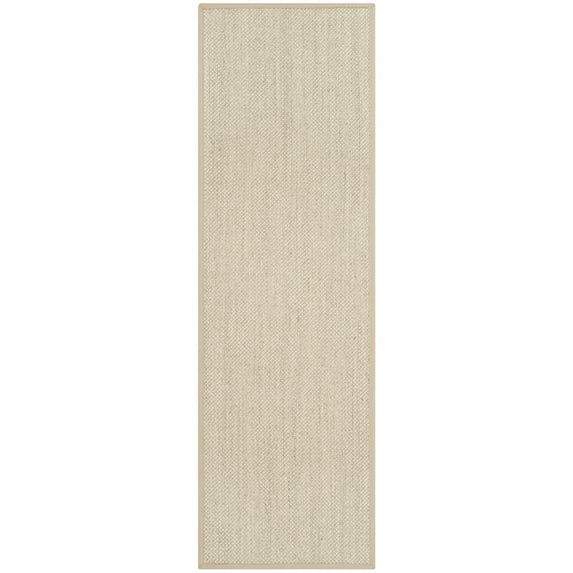 SAFAVIEH Natural Fiber Kentigern Solid Runner Rug, Marble/Linen, 2'6" x 8'