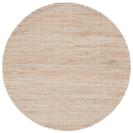 SAFAVIEH Natural Fiber Kingsley Solid Area Rug, Natural/Ivory, 4' x 4' Round