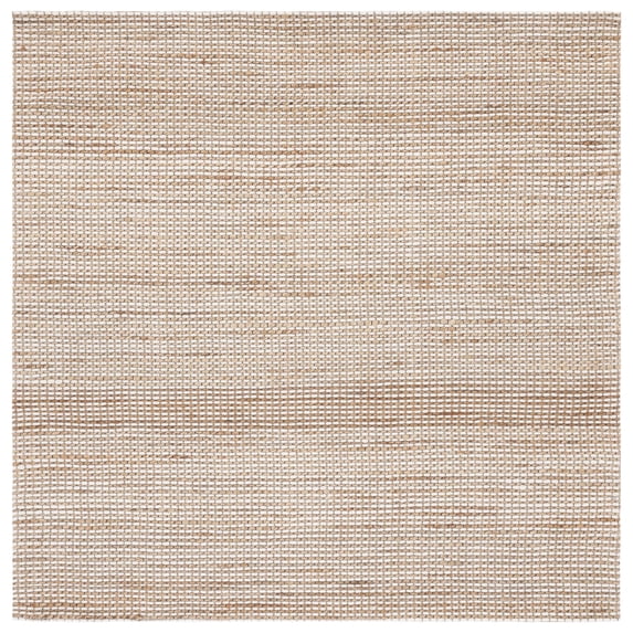 SAFAVIEH Natural Fiber Kingsley Solid Area Rug, Natural/Ivory, 6' x 6' Square