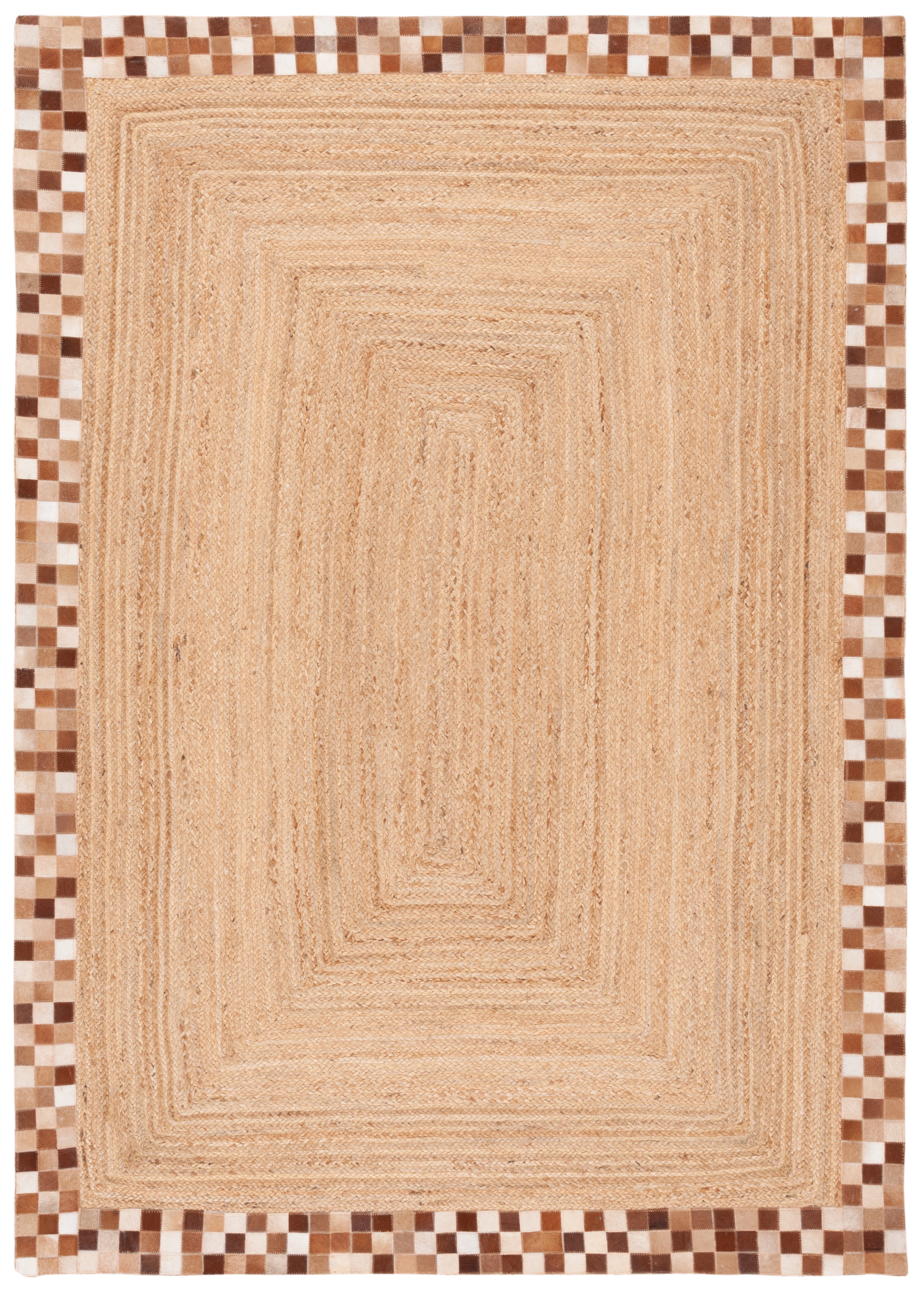 SAFAVIEH Natural Fiber Knot Bordered Area Rug, Natural/Brown, 4' x 6'