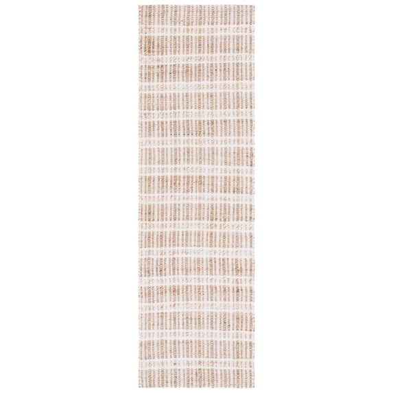 SAFAVIEH Natural Fiber Kostadin Striped Runner Rug, Ivory/Natural, 2'3" x 8'