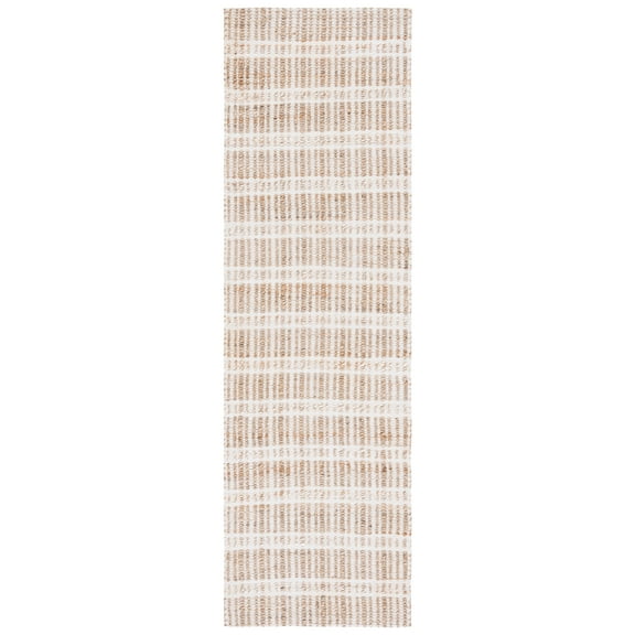 SAFAVIEH Natural Fiber Kostadin Striped Runner Rug, Ivory/Natural, 2'3" x 8'