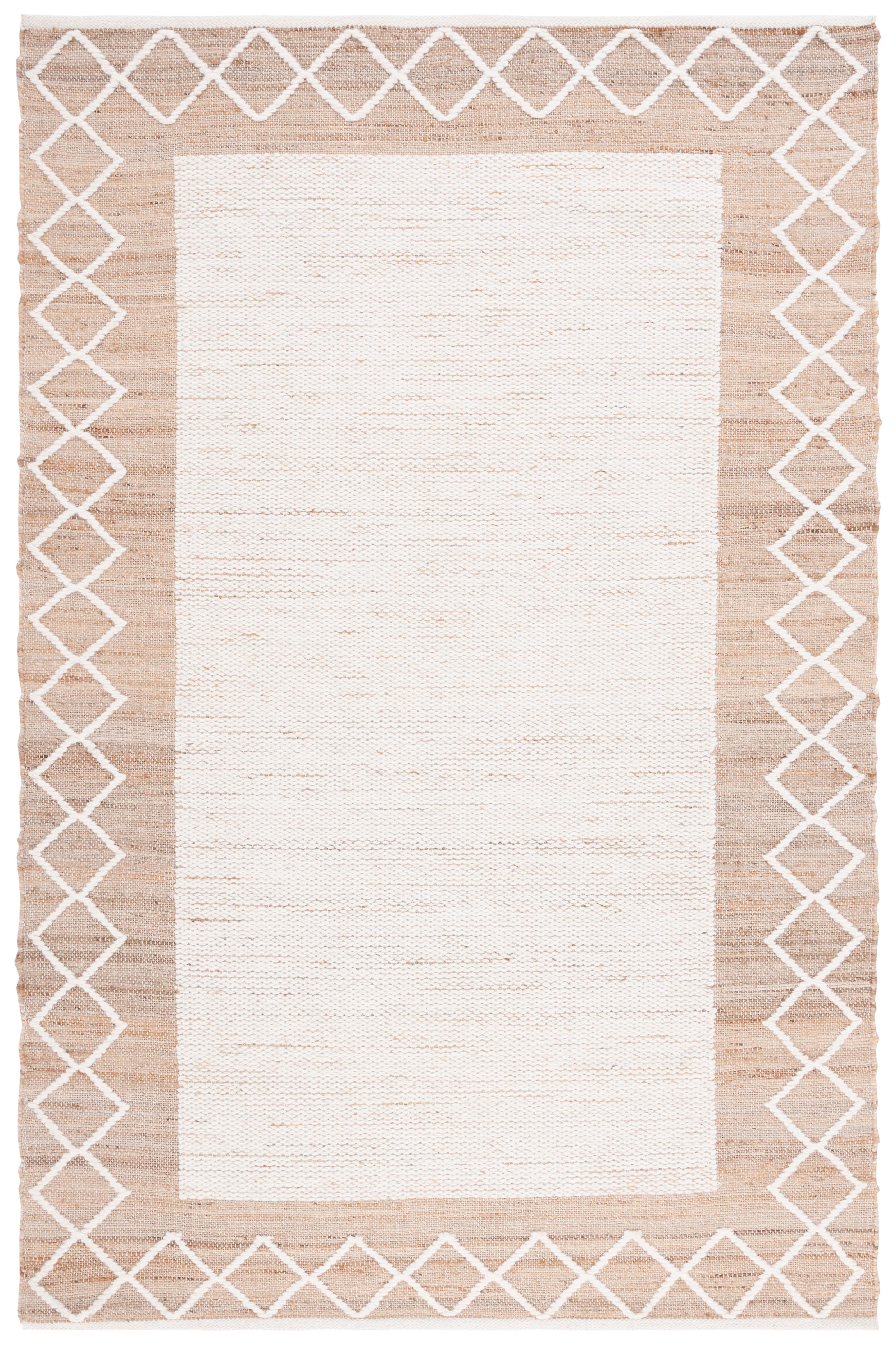 SAFAVIEH Natural Fiber Lalit Bordered Area Rug, Natural/Ivory, 5' x 8'