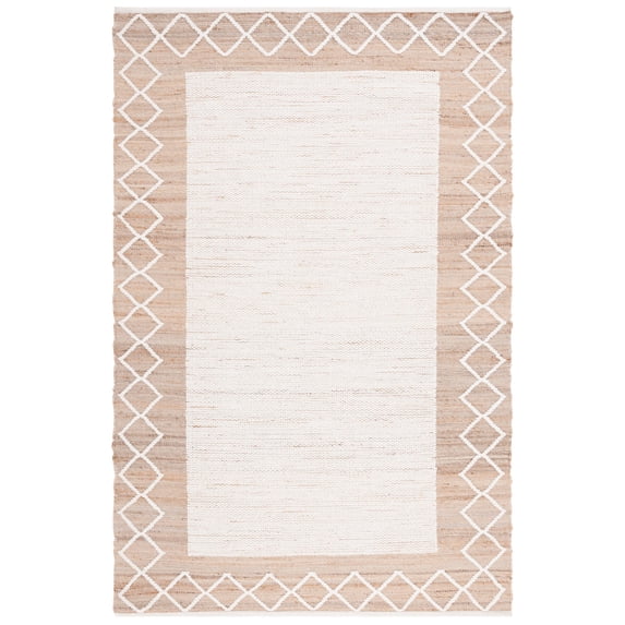 SAFAVIEH Natural Fiber Lalit Bordered Area Rug, Natural/Ivory, 5' x 8'