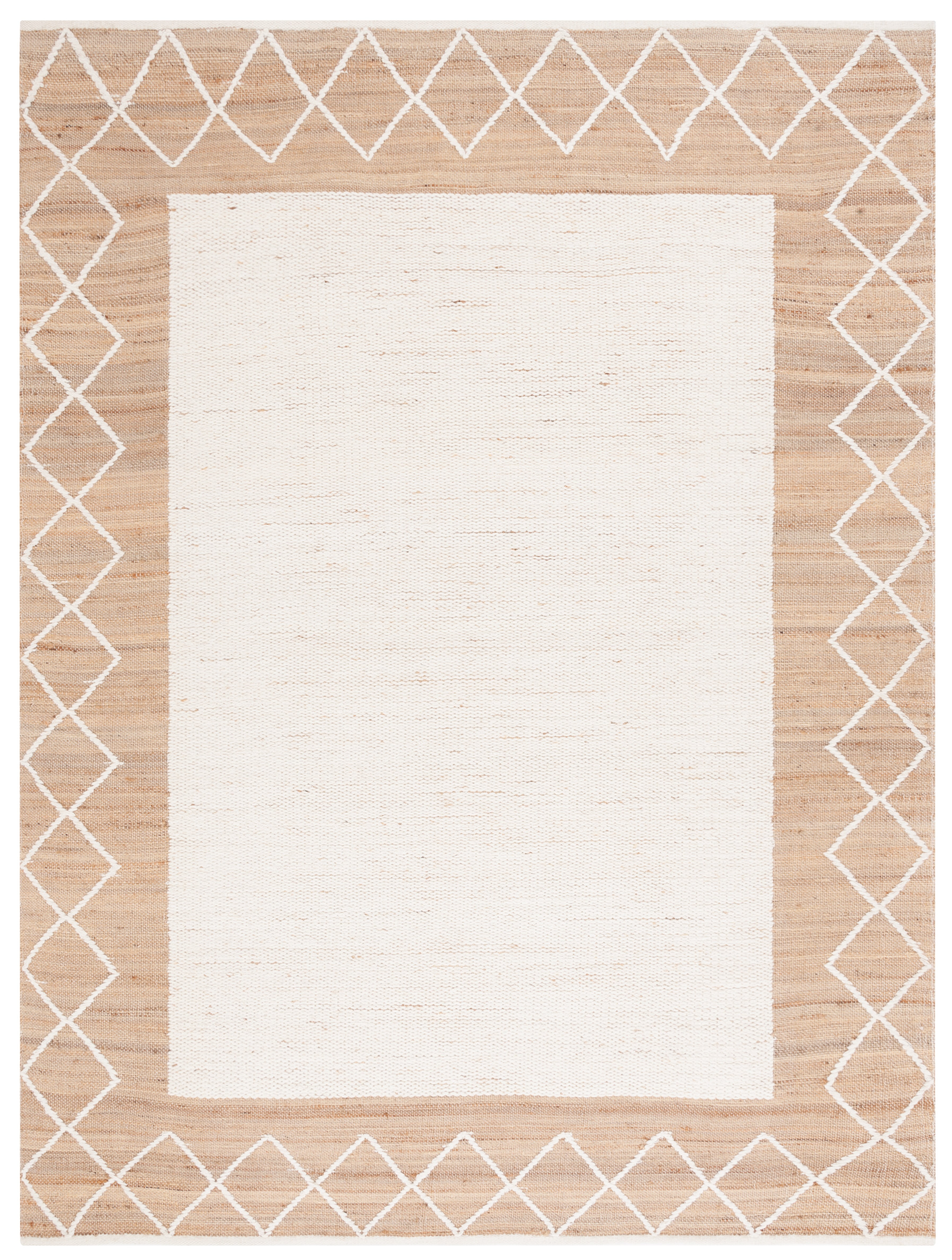 SAFAVIEH Natural Fiber Lalit Bordered Area Rug, Natural/Ivory, 8' x 10'