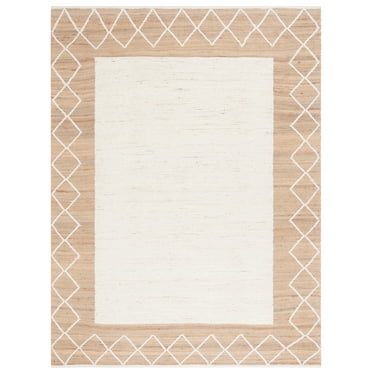 SAFAVIEH Natural Fiber Lalit Bordered Area Rug, Natural/Ivory, 8' x 10'