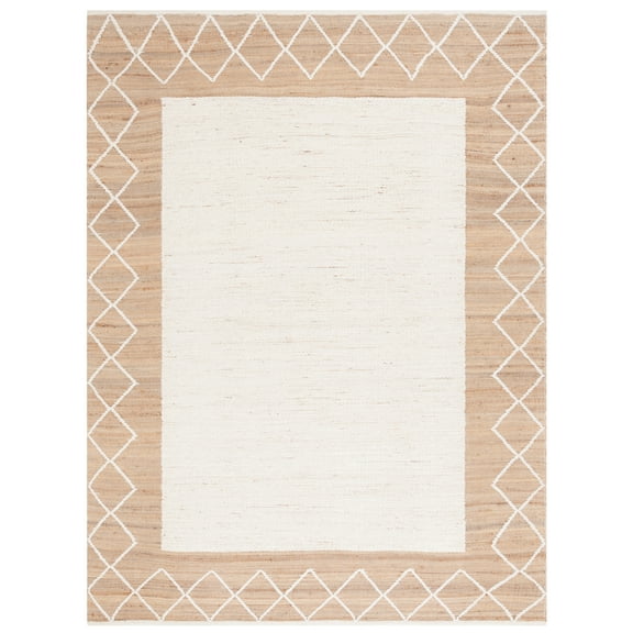 SAFAVIEH Natural Fiber Lalit Bordered Area Rug, Natural/Ivory, 8' x 10'
