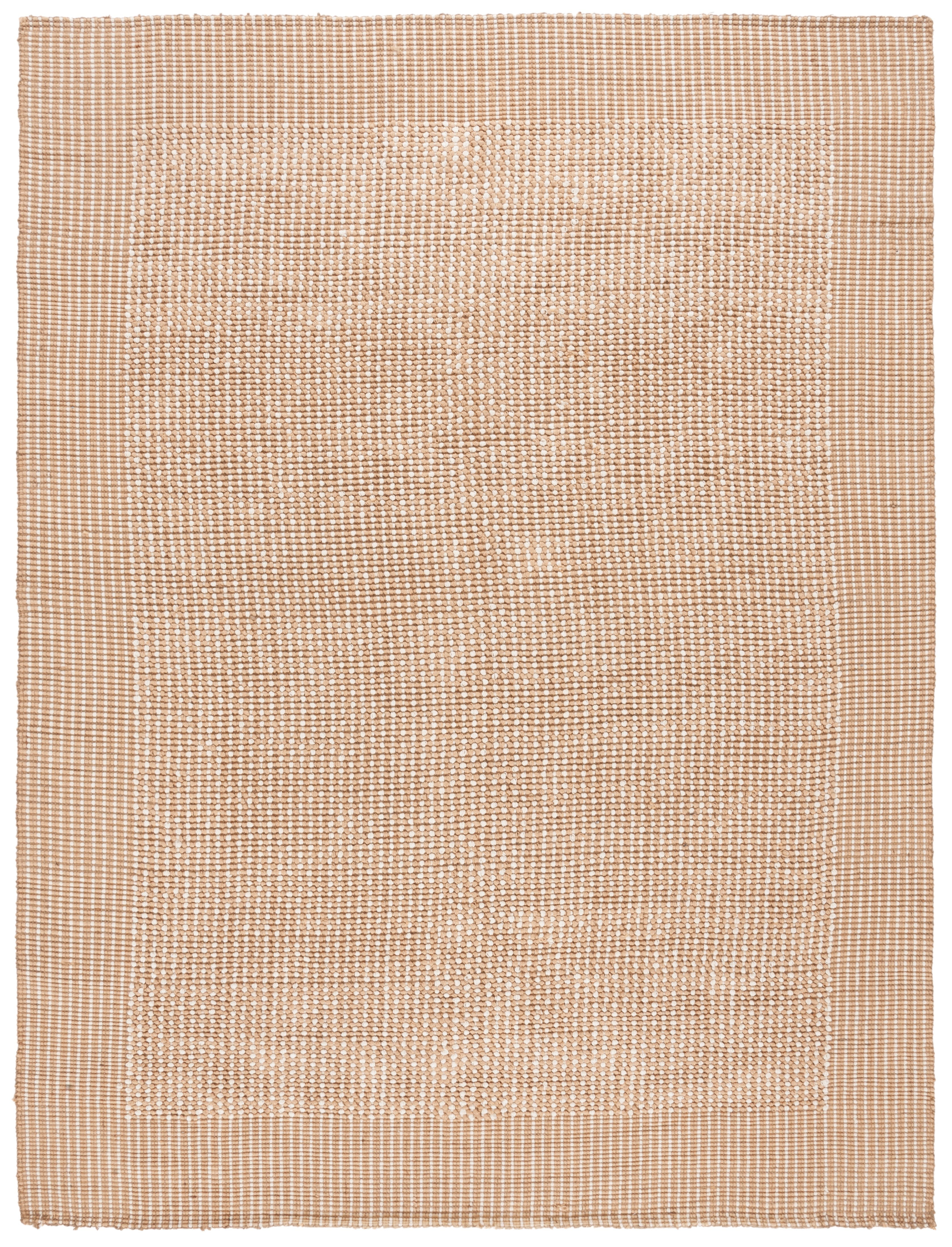 Ivory and Beige Handwoven Jute Area Rug, 8' x 10'