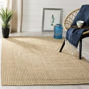 SAFAVIEH Natural Fiber Langston Geometric Jute Area Rug, Ivory/Beige, 2'6" x 4'