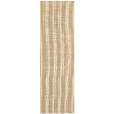SAFAVIEH Natural Fiber Langston Geometric Jute Runner Rug, Ivory/Beige, 2' x 6'