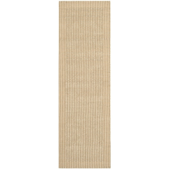 SAFAVIEH Natural Fiber Langston Geometric Jute Runner Rug, Ivory/Beige, 2' x 6'