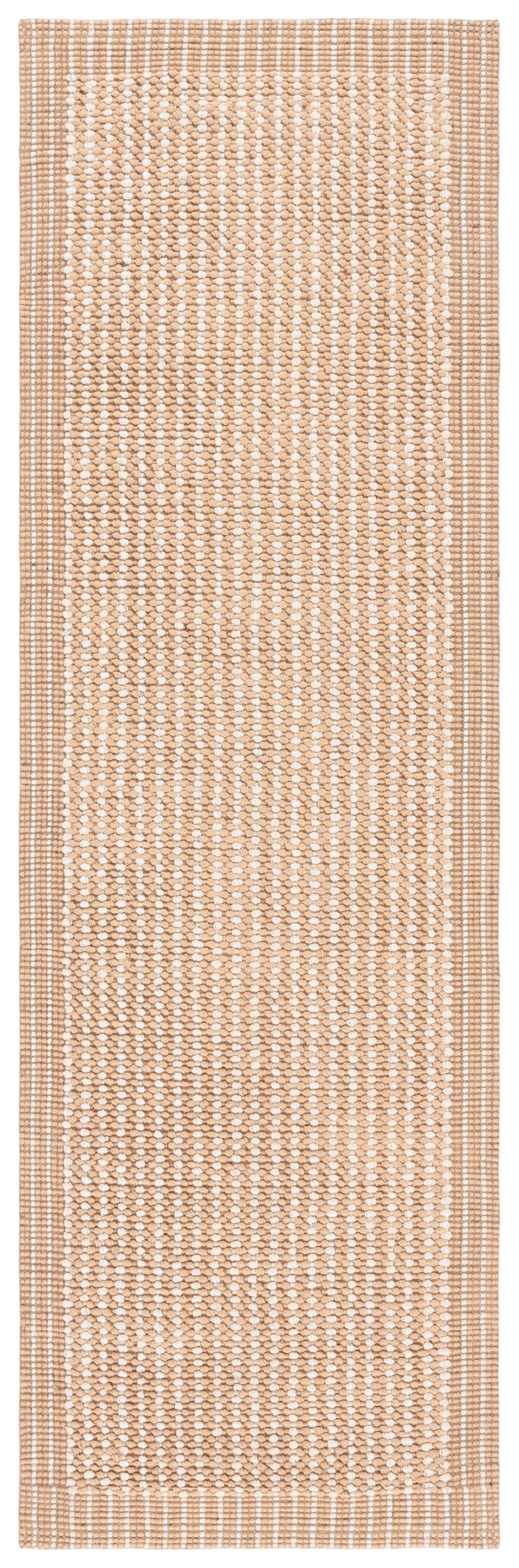 Ivory and Beige Handwoven Jute Runner Rug