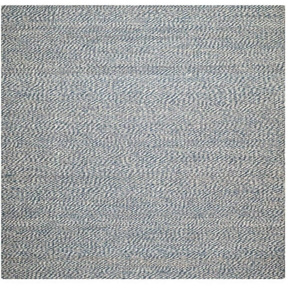 SAFAVIEH Natural Fiber Lars Braided Jute Area Rug, Blue/Ivory, 6' x 6' Square
