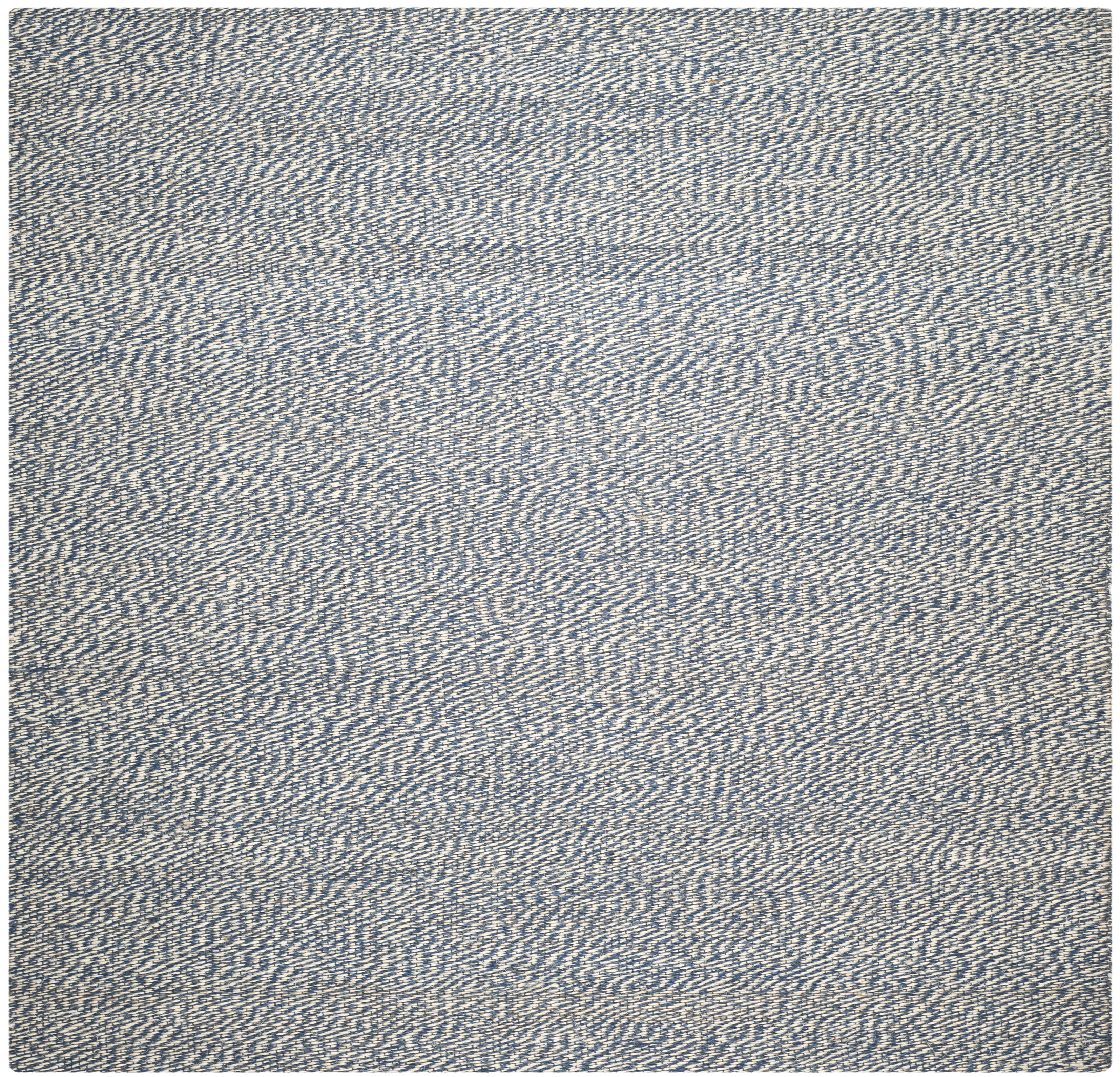 SAFAVIEH Natural Fiber Lars Solid Area Rug, Blue/Ivory, 8' x 8' Square