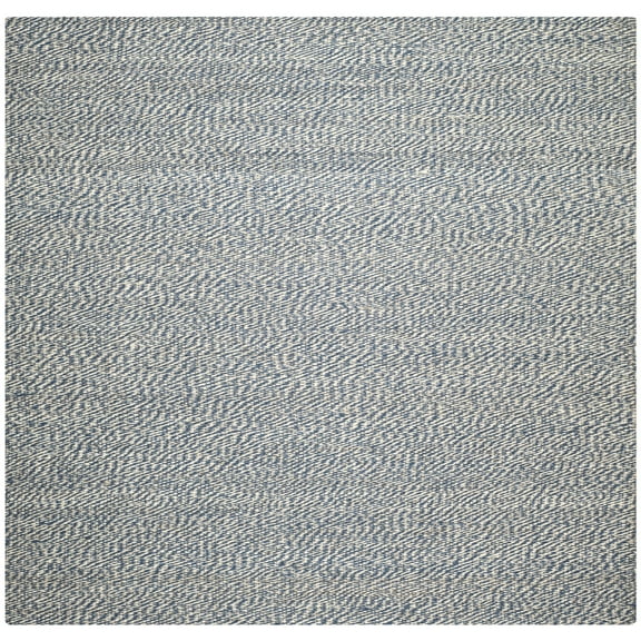 SAFAVIEH Natural Fiber Lars Solid Area Rug, Blue/Ivory, 8' x 8' Square