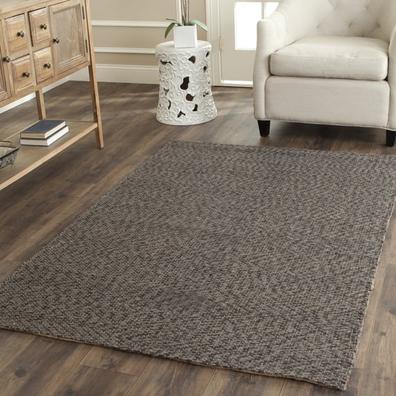 SAFAVIEH Natural Fiber Lars Braided Jute Area Rug, Grey, 6' x 6' Square