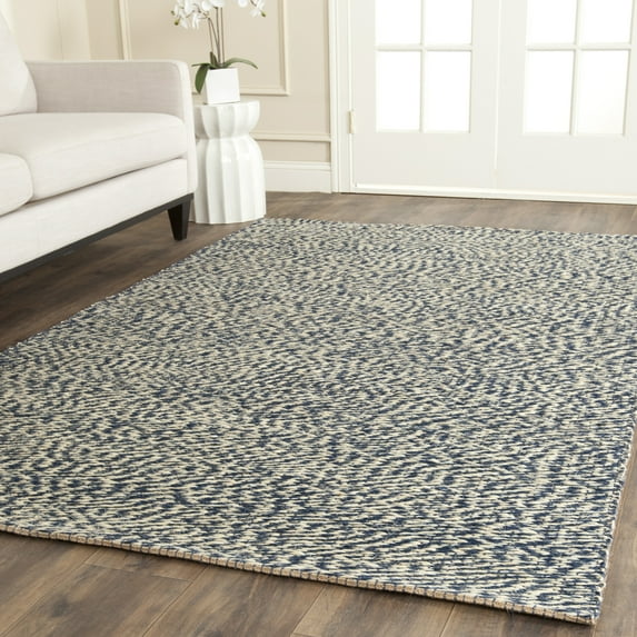 SAFAVIEH Natural Fiber Lars Braided Jute Runner Rug, Blue/Ivory, 2'6" x 6'