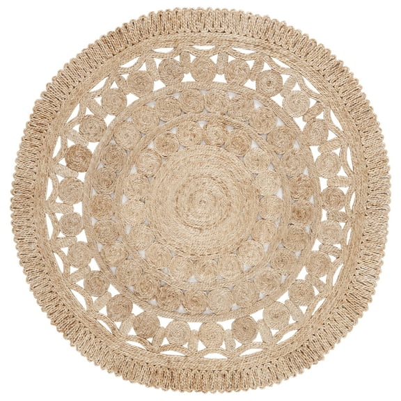 SAFAVIEH Natural Fiber Leila Geometric Area Rug, Natural, 5' x 5' Round