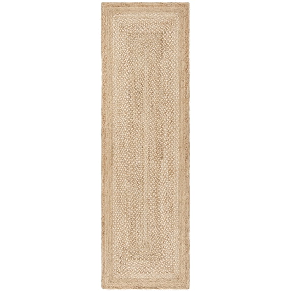 SAFAVIEH Natural Fiber Leo Geometric Runner Rug, Natural/Ivory, 2'6" x 6'