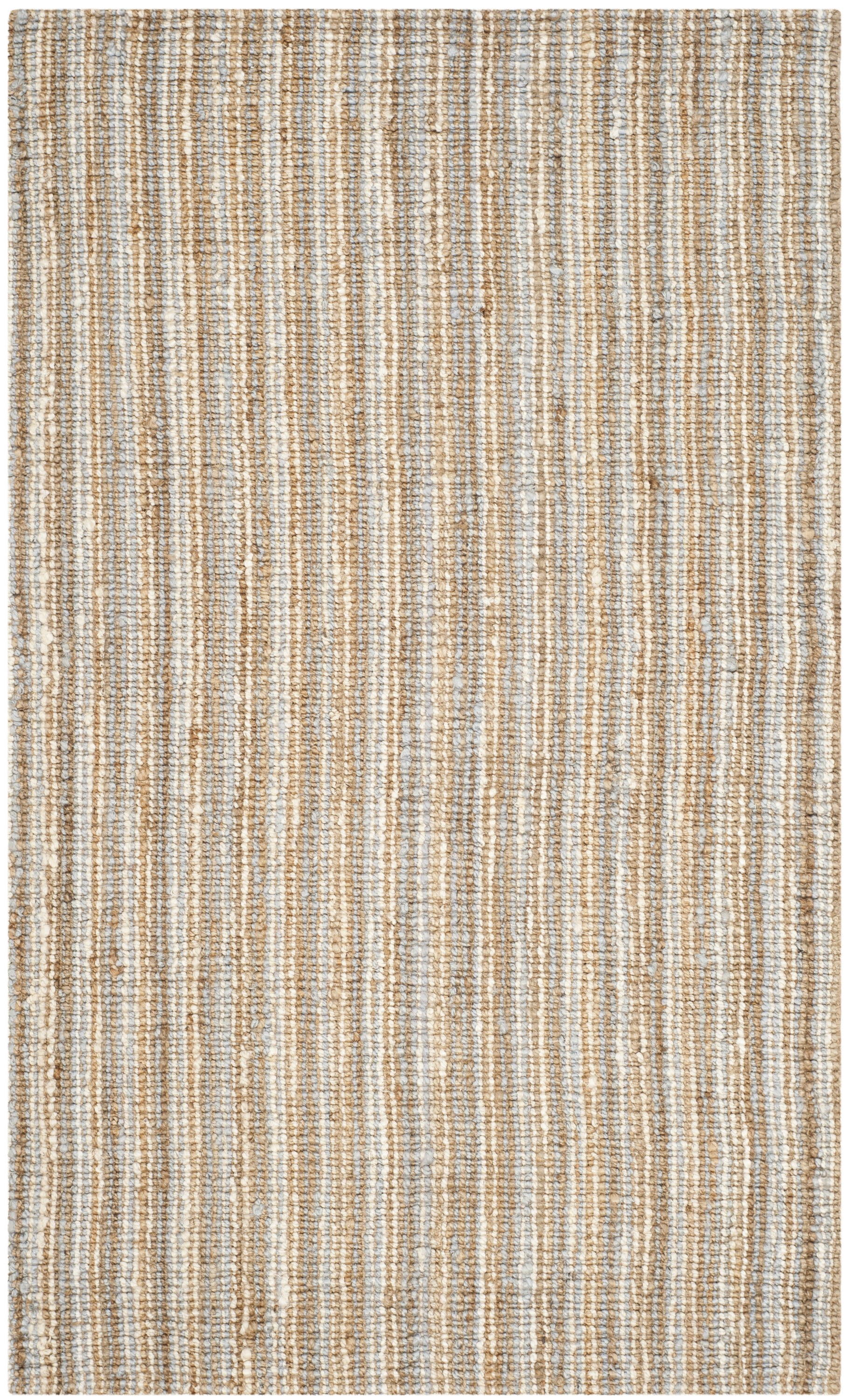 Handmade Gray and Natural Jute Area Rug, 5' x 8'