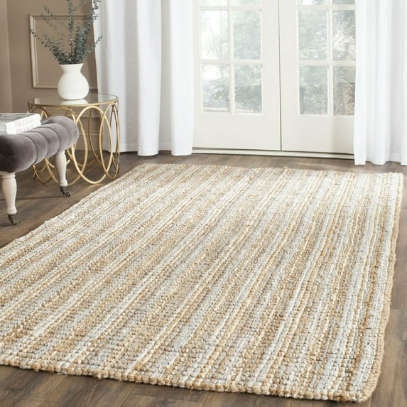 Safavieh Natural Fiber Levi Solid Area Rug, Gray/Natural, 8' x 8' Square