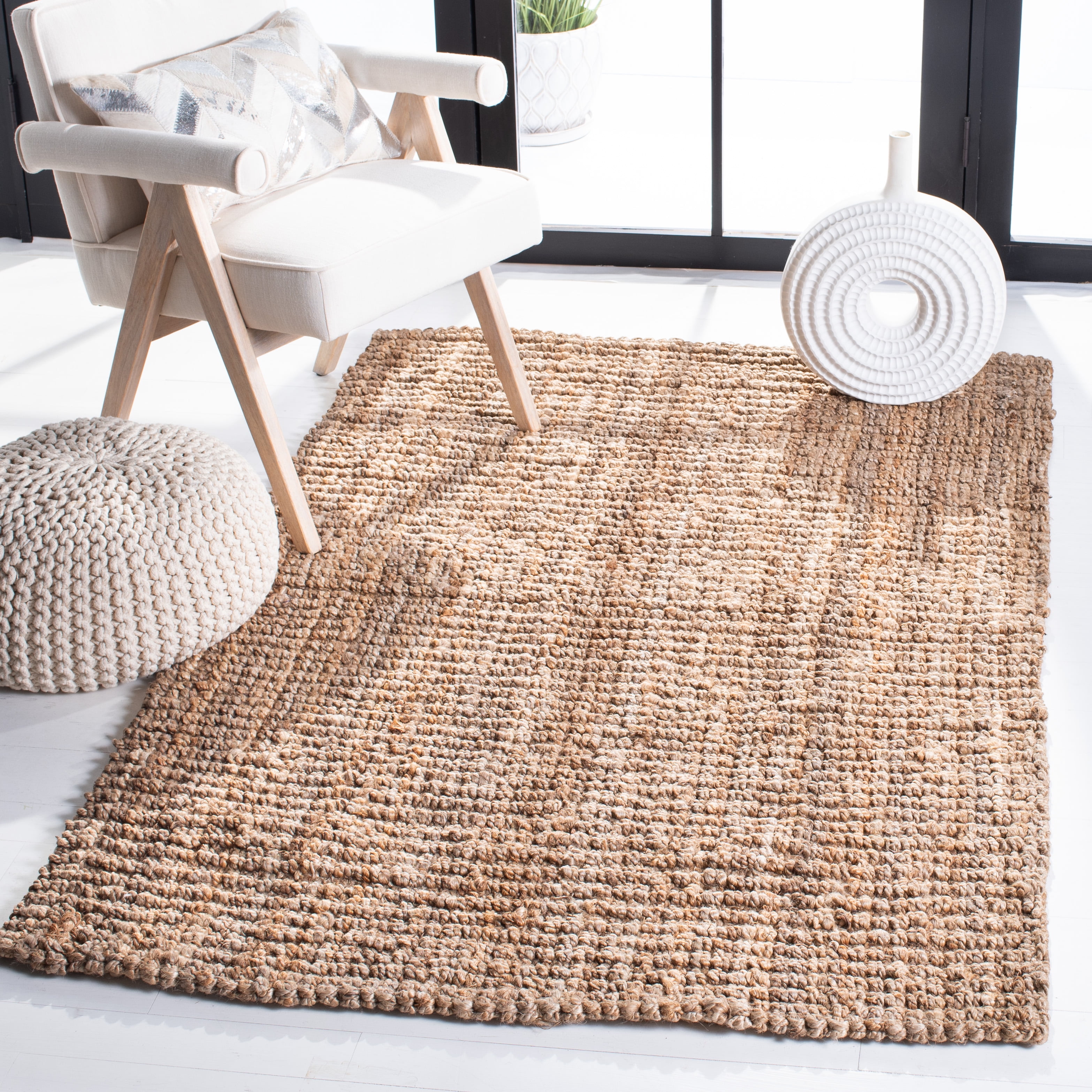 Safavieh Natural Fiber Levi Solid Area Rug, Natural, 4' x 4' Square