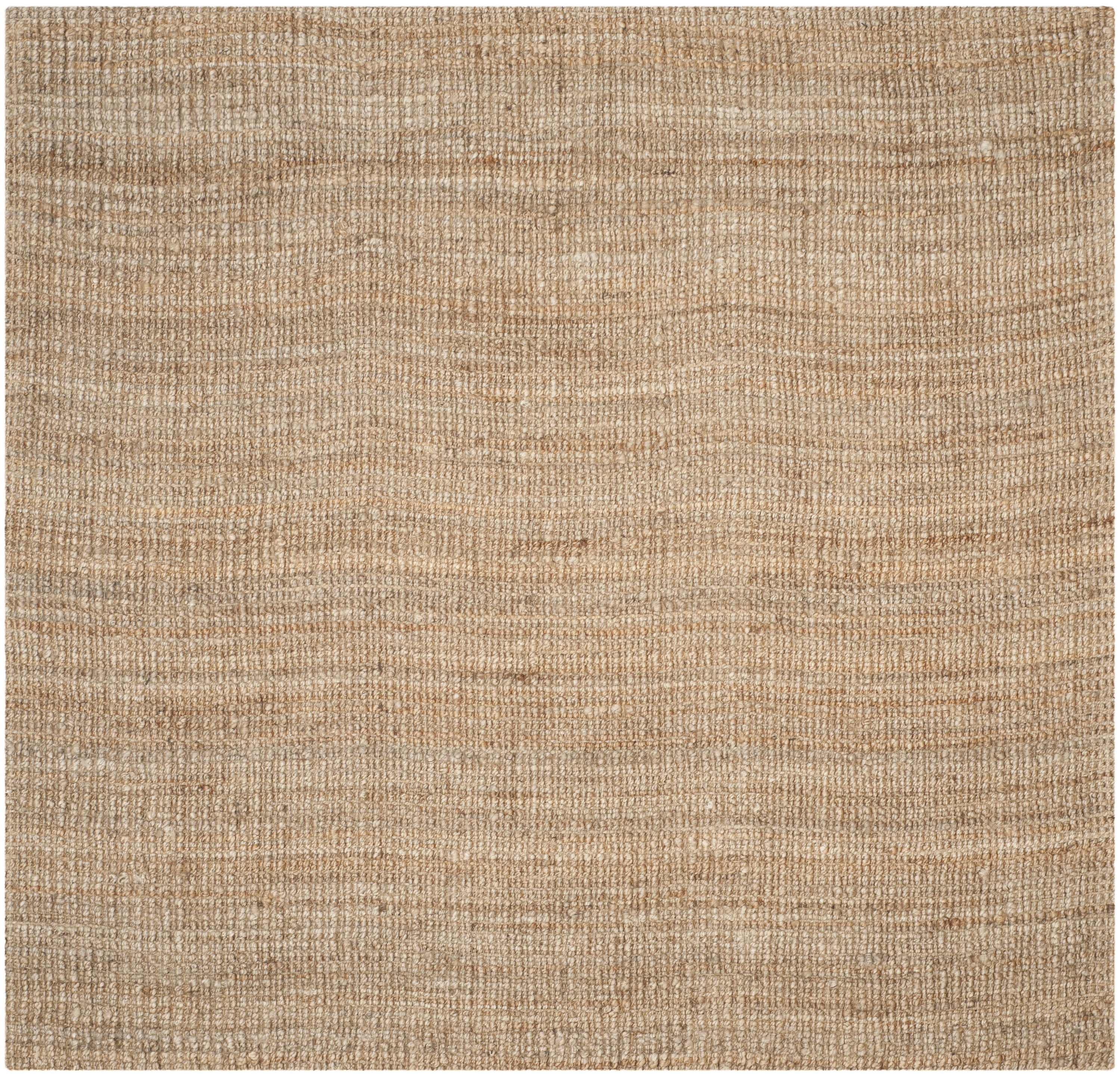 Natural Square Handwoven Wool and Cotton Area Rug