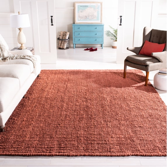Safavieh Natural Fiber Levi Solid Area Rug, Rust, 9' x 12'