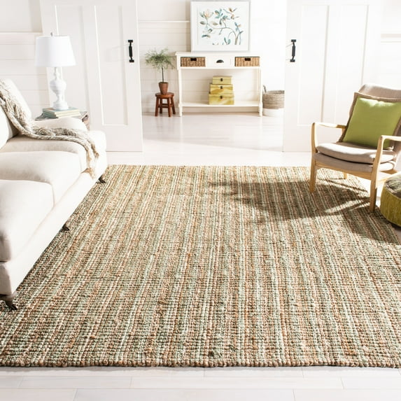 Safavieh Natural Fiber Levi Solid Area Rug, Sage/Natural, 9' x 12'