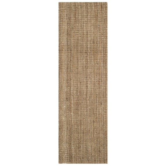 SAFAVIEH Natural Fiber Levi Braided Runner Rug, Natural/Grey, 2'6" x 12'