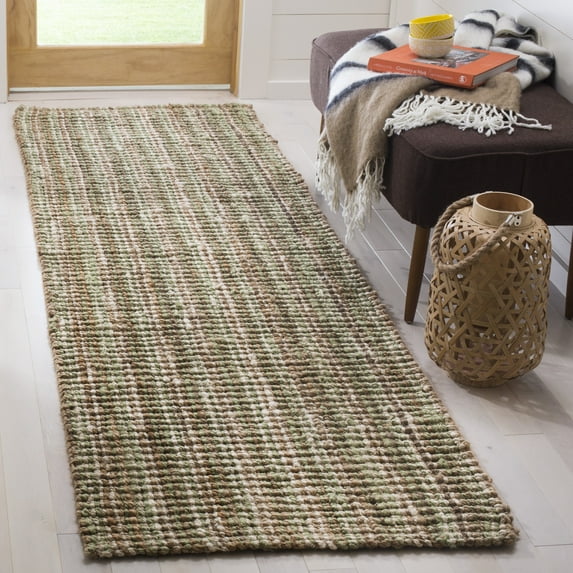 Safavieh Natural Fiber Levi Solid Runner Rug, Sage/Natural, 2'6" x 14'