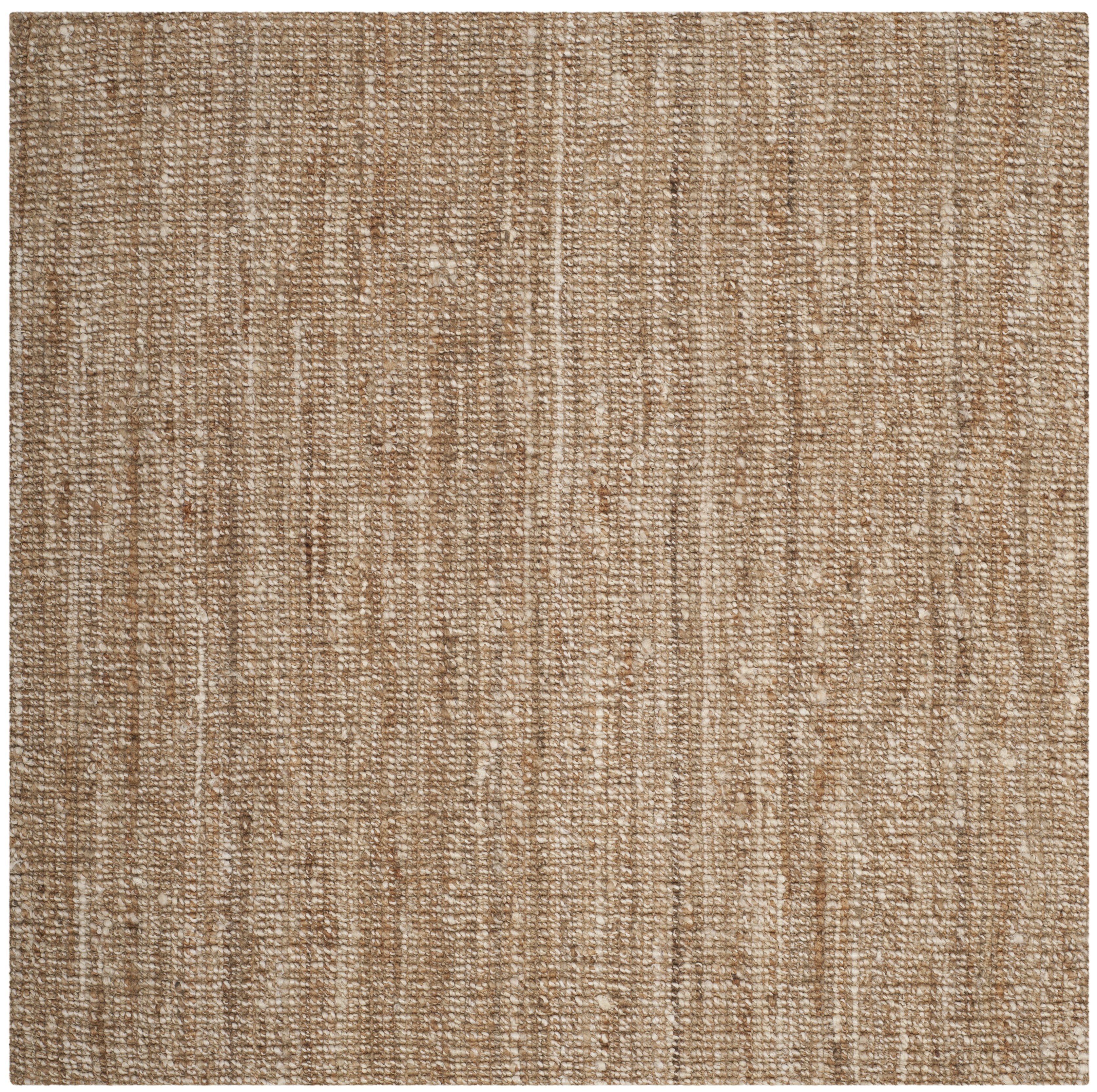 Natural Ivory Square Hand-Knotted Jute Area Rug - 4' x 4'
